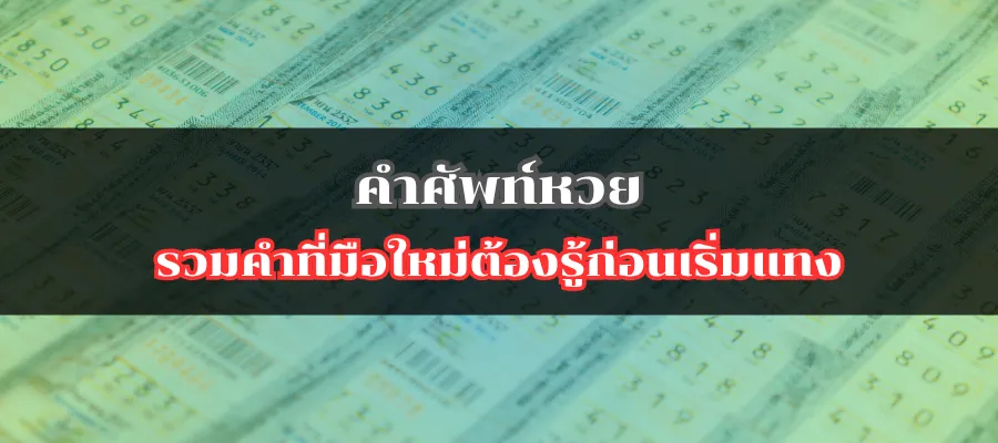 คำศัพท์หวย รวมคำที่มือใหม่ต้องรู้ก่อนเริ่มแทง